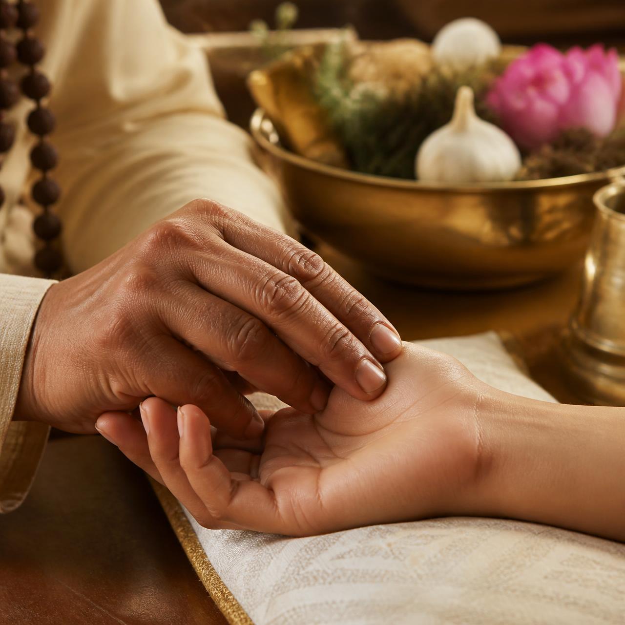 Three-finger Nadi Pariksha pulse reading